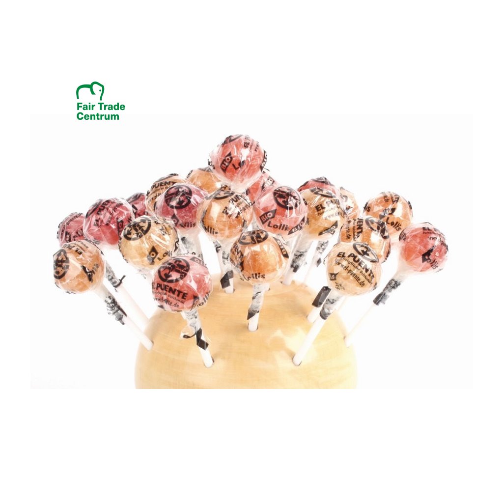 Fair trade stojan z kaučukovníku na 25 ovocných lízátek