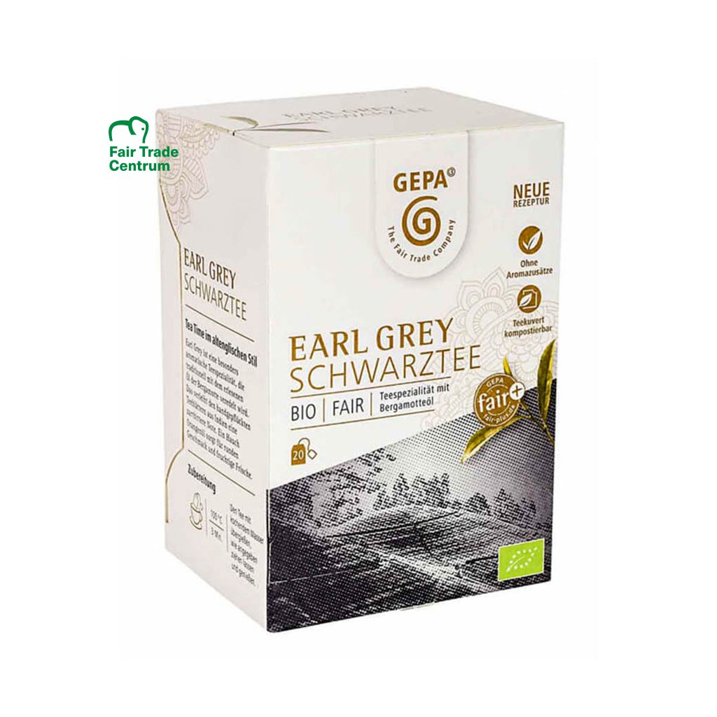Fair trade bio černý čaj Earl Grey porcovaný