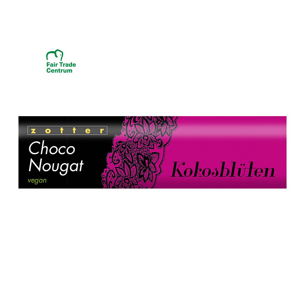 Fair trade bio čokoládový nugát Zotter s kokosovým cukrom, 130 g