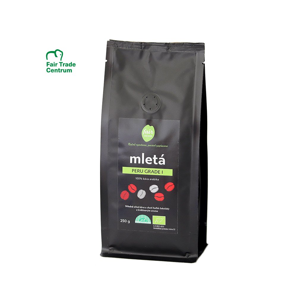 Fair trade bio mletá káva Peru Grade 1, 250 g