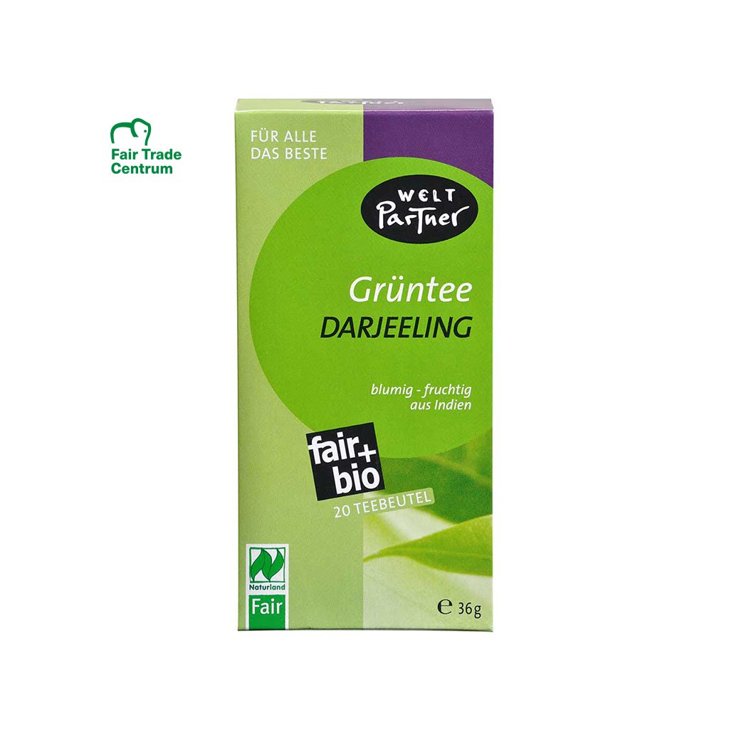 Fair trade bio zelený čaj Darjeeling porcovaný, 20 sáčků