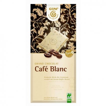 Fair trade bio bílá čokoláda s kávou