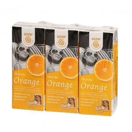 Fair trade pomarančová šťava 100% z Brazílie, 3 x 200 ml