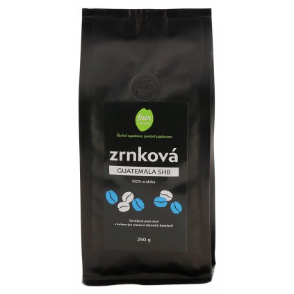 Fair trade zrnková káva Guatemala SHB arabica, 250 g