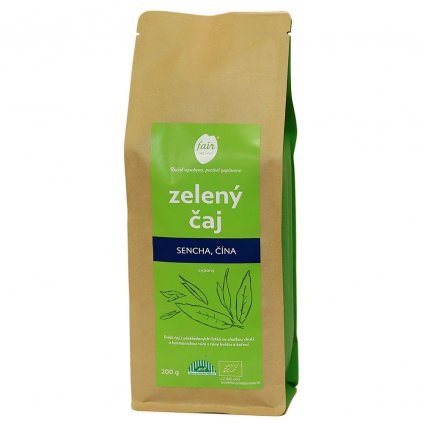 Fair trade bio zelený čaj Sencha z Číny, sypaný, 200 g