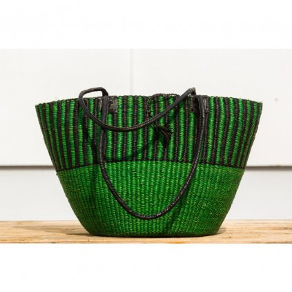 Fair trade bolga taška přes rameno premium z Ghany, zelená