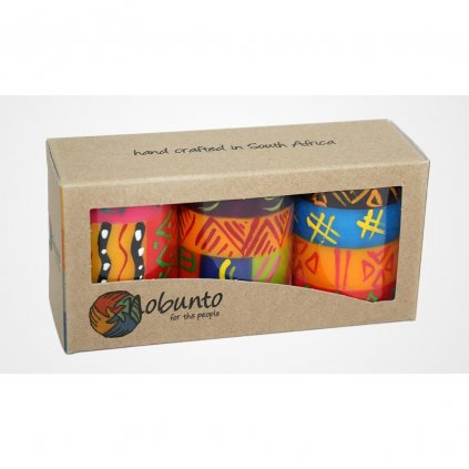 Nobunto fair trade dárková sada 3 pilířové svíčky Shahida z Jihoafrické republiky, 5 x 7 cm