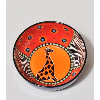Fair trade miska s žirafou z Jižní Afriky, 15 cm