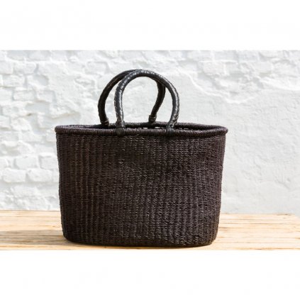 Oválny bolga kôš premium z Ghany, rôzne farby, 37-42 cm (Barva Černá)