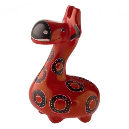 Fair trade veselá žirafa z mastku z Keni, 5 cm