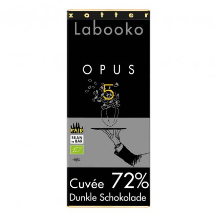 Fair trade bio horká čokoláda Zotter Opus 5 Cuvée 72 %
