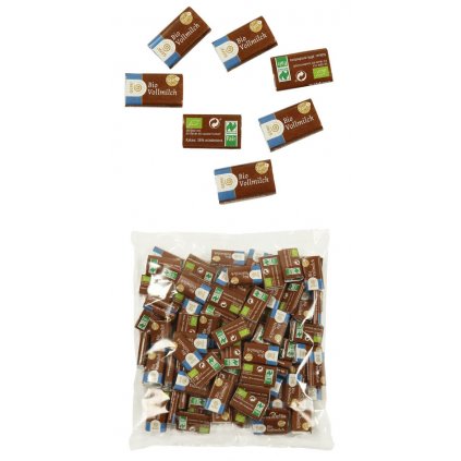 Fair Trade bio mini mléčné čokolády, 100x3 g