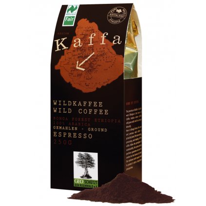 Fair Trade Bio mletá divoká káva Kaffa espresso
