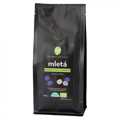 Fair trade bio mletá káva Honduras SHG Superior, 250 g