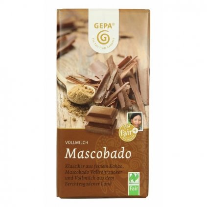 Fair trade bio mléčná čokoláda s cukrem Muscovado, 100 g