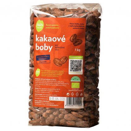 Fair trade bio nepražené kakaové bôby Dominicana Hispaniola, 1 kg