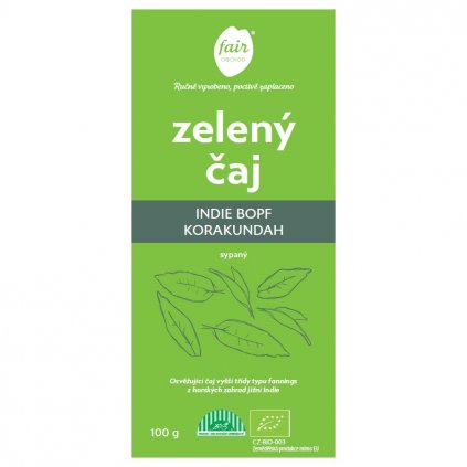 Fair trade bio zelený čaj sypaný Indie FOP Korakundah, 100 g