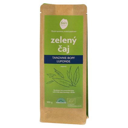 Fair trade bio zelený čaj Tanzanie BOPF Luponde sypaný, 100 g