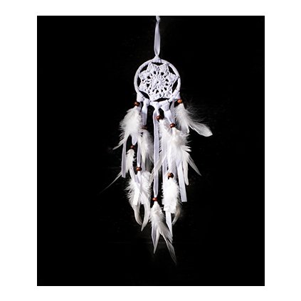 Bílý háčkovaný lapač snů menší