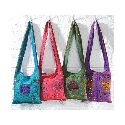 Vyšívaná taška přes rameno HIPPY z Indie