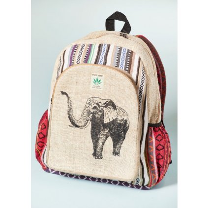 Ručně tkaný batoh s potiskem slona z Nepálu