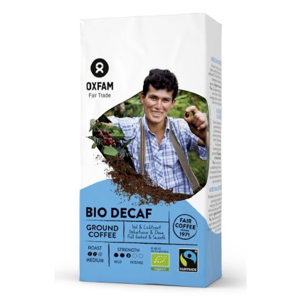 Fairtrade bio mletá káva bez kofeinu, 250 g