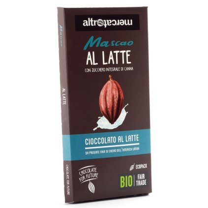 Fair trade bio mléčná čokoláda Mascao, 100 g