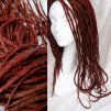 Mahagonove cervene rezave fake dready pseudo dredy dlouhe tenke