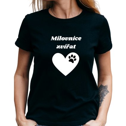 Dámské tričko - Milovnice zvířat Srdce