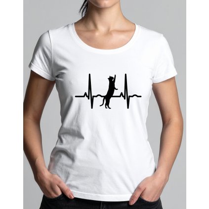 Dámské tričko - EKG kočička