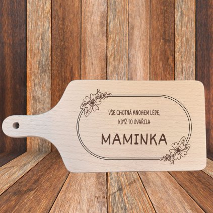 Dřevěné prkénko Když to uvařila Maminka