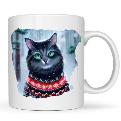 Hrneček - Vánoční motiv kočička