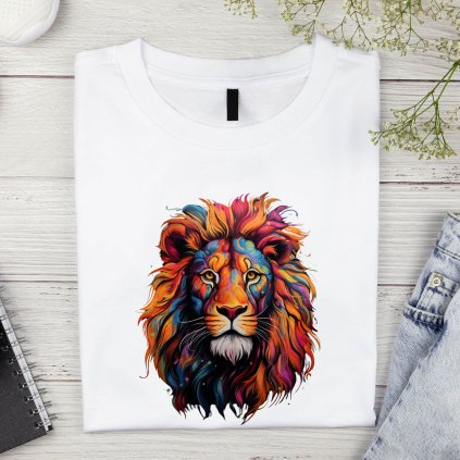 Pánské tričko - Barevný lev
