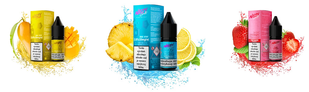 Nasty Salt, variace příchutí, banner.