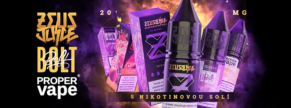 E-liquidy Zeus Juice Proper Vape, Bolt a ZEUS.