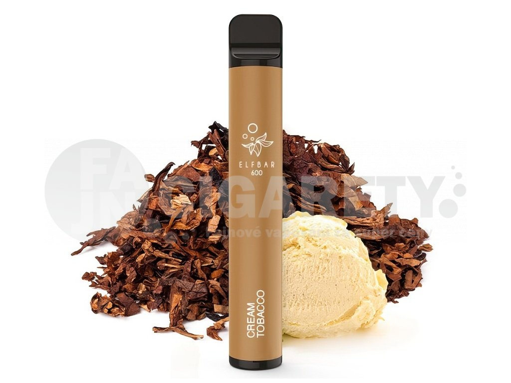 Elf Bar 600 - 20mg - Cream Tobacco (Jemný sladký tabák), produktový obrázek.