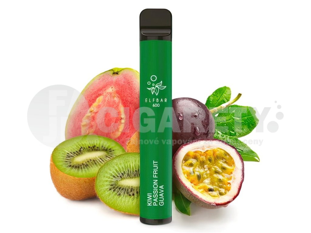Elf Bar 600 - 20mg - Kiwi Passion Fruit Guava (Kiwi, Marakuja, Kvajáva), produktový obrázek.