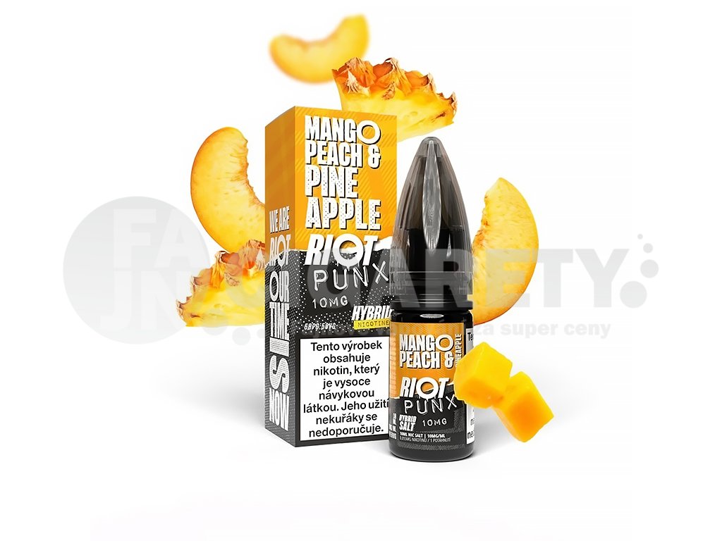 Riot SALT Hybrid - Mango Peach Pineapple - 10mg, produktový obrázek.