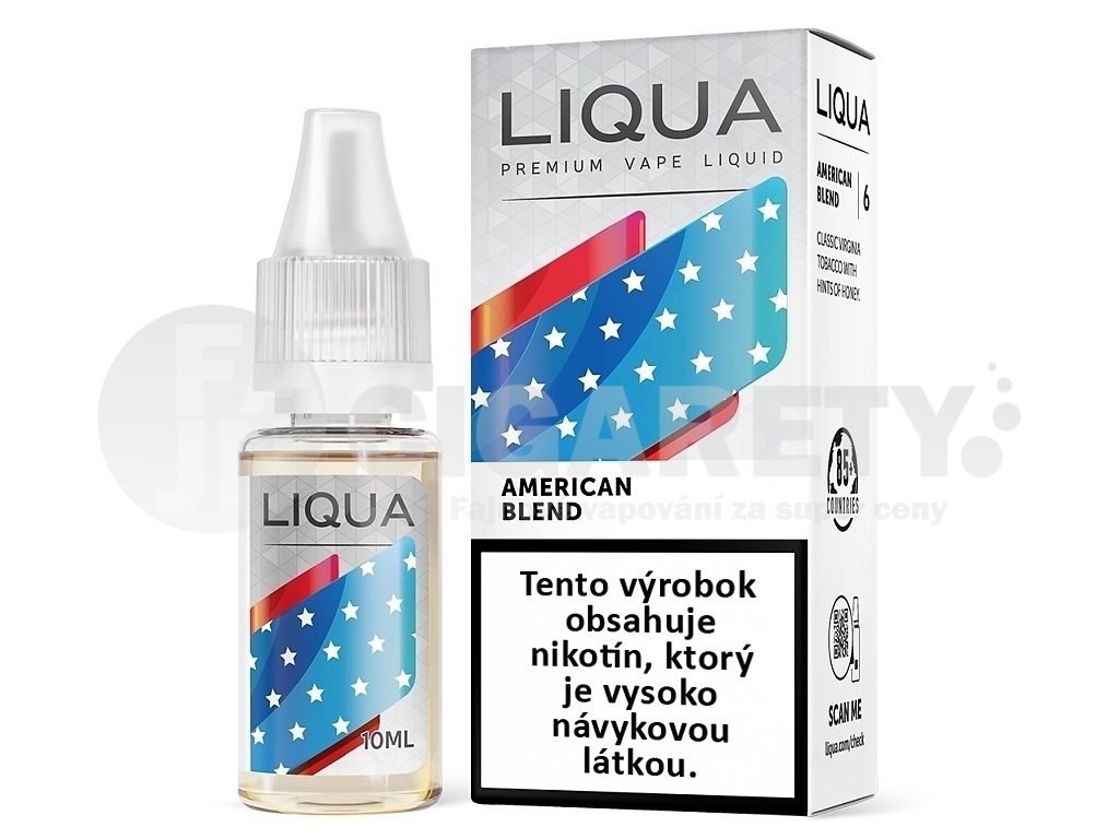 Liqua Elements SK - American Blend - Americký míchaný tabák - 10ml - 6mg, produktový obrázek.