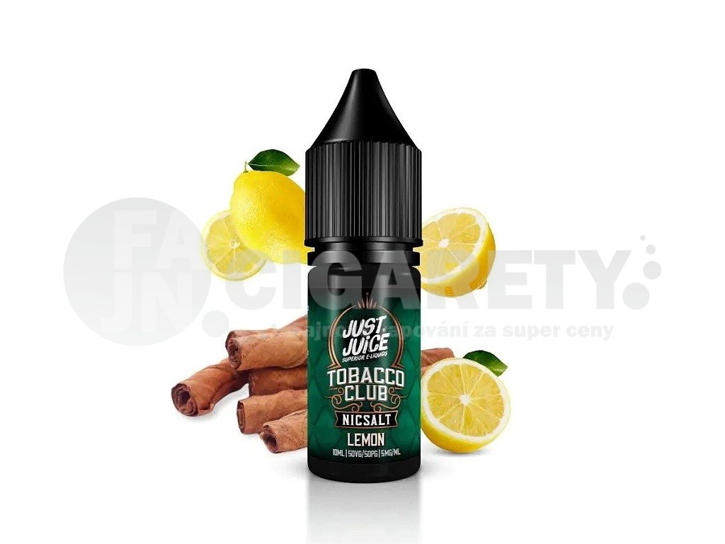 Just Juice Salt - E-liquid - Tobacco Lemon (Tabák s citronem) - 11mg, produktový obrázek.