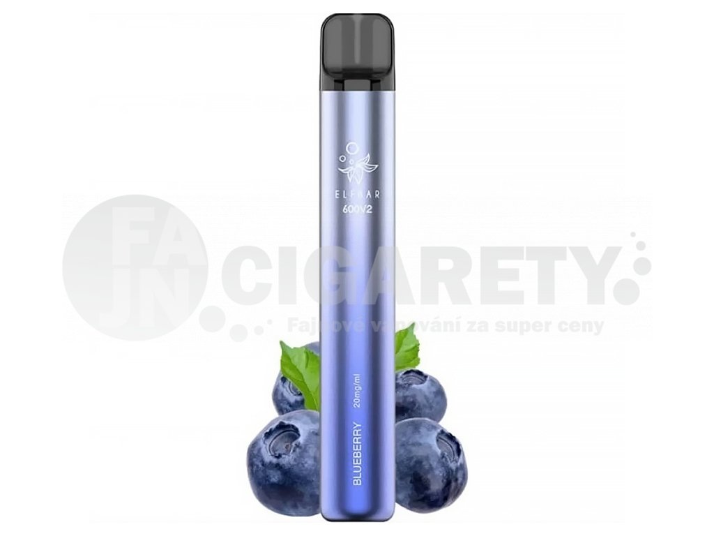 Elf Bar 600 V2 - 20mg - Blueberry (Borůvka), produktový obrázek.