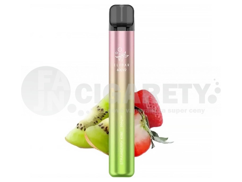 Elf Bar 600 V2 - 20mg - Strawberry Kiwi (Jahoda s Kiwi), produktový obrázek.