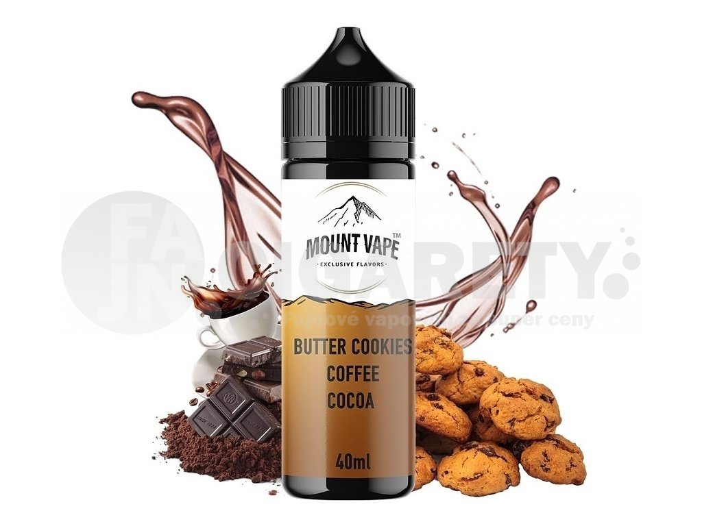 Mount Vape - Shake & Vape - Butter Cookies Coffee Cocoa - 40ml, produktový obrázek.