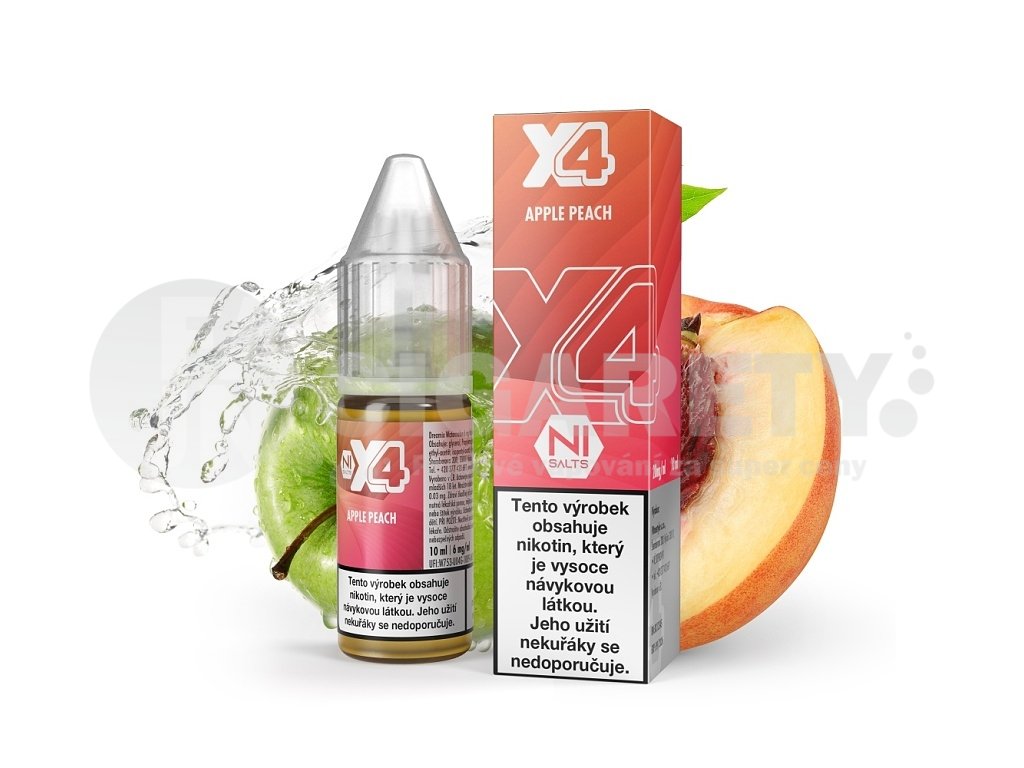 X4 Bar Juice Salt - E-liquid - Apple Peach (Jablko s broskví) - 20mg, produktový obrázek.