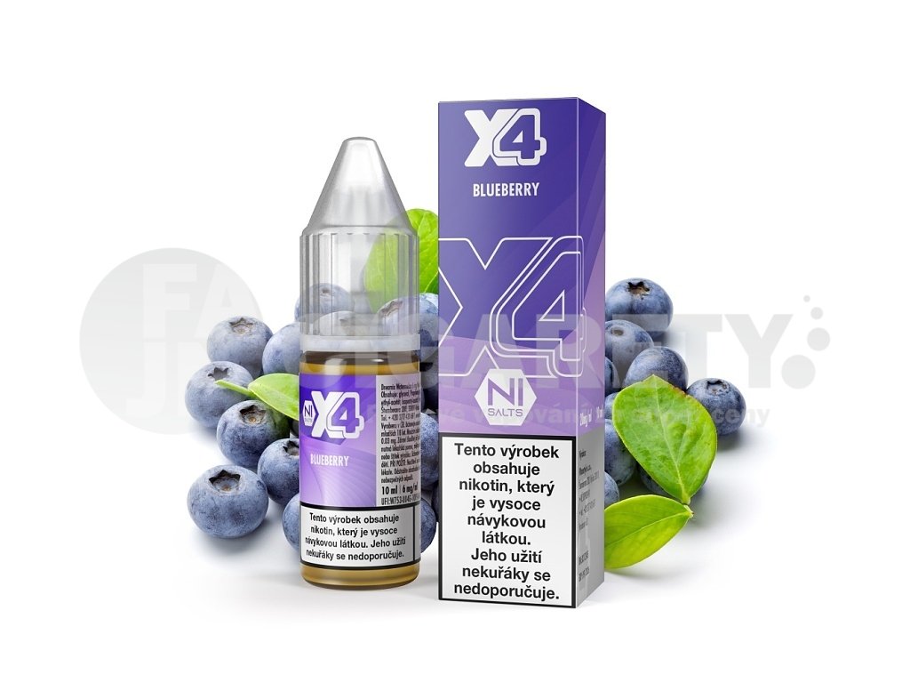 X4 Bar Juice Salt - E-liquid - Blueberry (Borůvka) - 20mg, produktový obrázek.