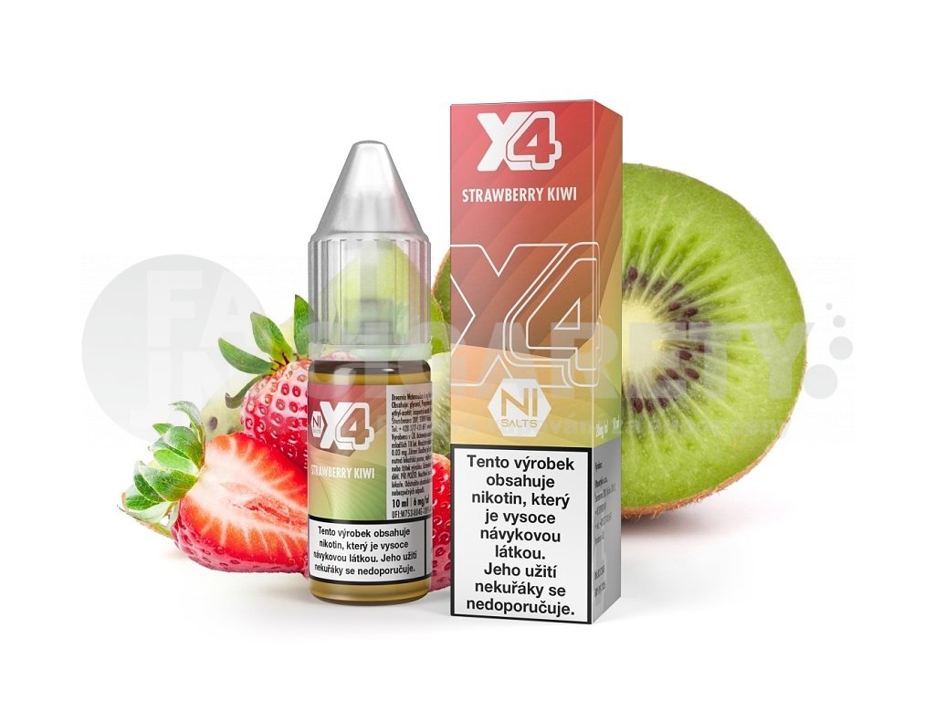 X4 Bar Juice Salt - E-liquid - Strawberry Kiwi (Jahoda a kiwi) - 20mg, produktový obrázek.
