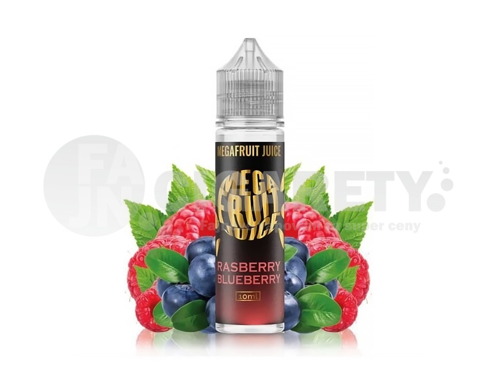 Megafruit Juice - S&V - Raspberry Blueberry (Borůvky s malinami) - 10ml, produktový obrázek.