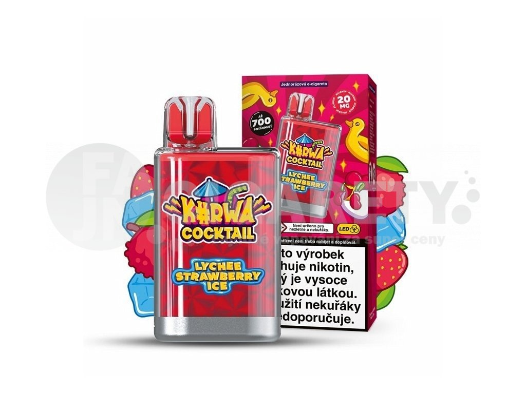 Kurwa Cocktail - 20mg - Lychee Strawberry ICE, produktový obrázek.