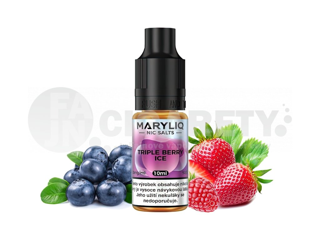 Maryliq - Salt e-liquid - Triple Berry ICE - 10ml - 20mg, produktový obrázek.