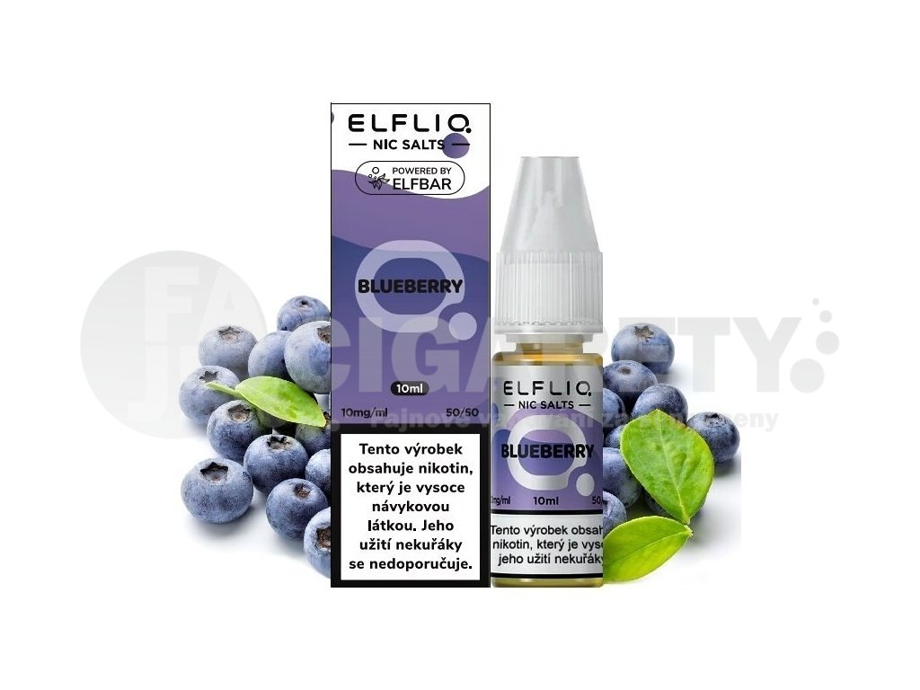 Elf Bar Elfliq - Salt e-liquid - Blueberry - 10ml - 10mg, produktový obrázek.